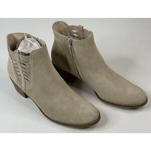 Paul Green Vienna Beige Suede Ankle Boots Womens US 10 UK 7.5 Booties Cutout New